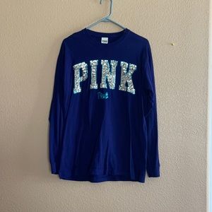 Dark royal blue PINK long sleeve shirt